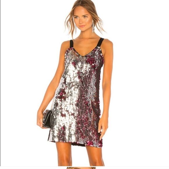 Tanya Taylor Becca Dress in Hot Pink sequins - Picture 3 of 16